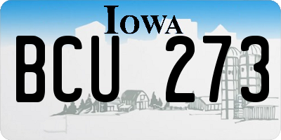 IA license plate BCU273
