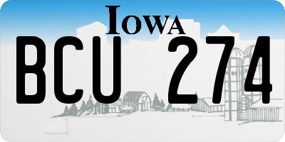 IA license plate BCU274