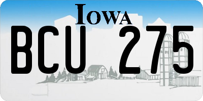 IA license plate BCU275