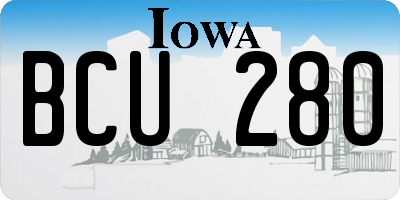 IA license plate BCU280