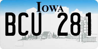 IA license plate BCU281