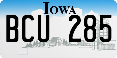 IA license plate BCU285
