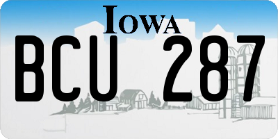 IA license plate BCU287