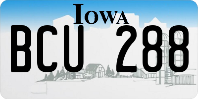 IA license plate BCU288