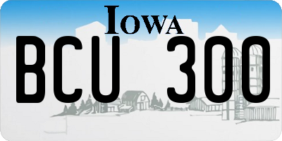 IA license plate BCU300