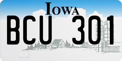 IA license plate BCU301