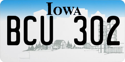 IA license plate BCU302