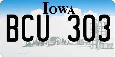 IA license plate BCU303
