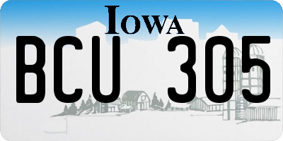 IA license plate BCU305