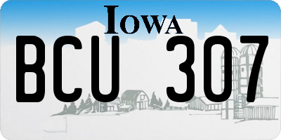 IA license plate BCU307