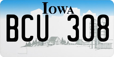 IA license plate BCU308