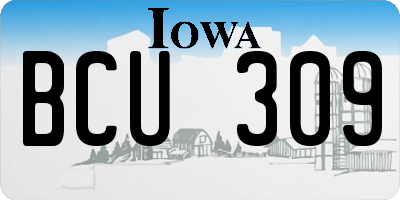 IA license plate BCU309