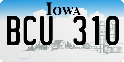 IA license plate BCU310
