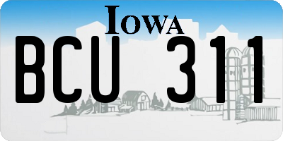 IA license plate BCU311