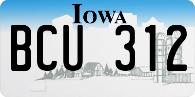 IA license plate BCU312