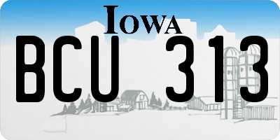 IA license plate BCU313