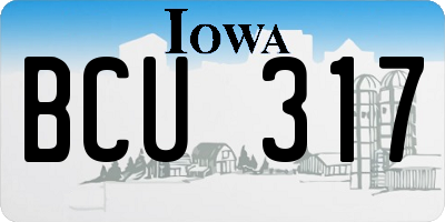 IA license plate BCU317