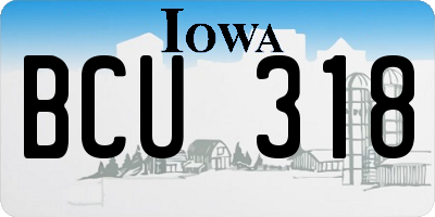 IA license plate BCU318
