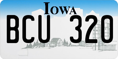 IA license plate BCU320