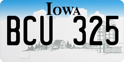 IA license plate BCU325