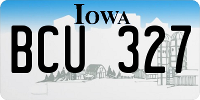 IA license plate BCU327