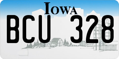 IA license plate BCU328