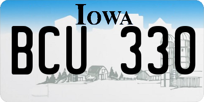 IA license plate BCU330