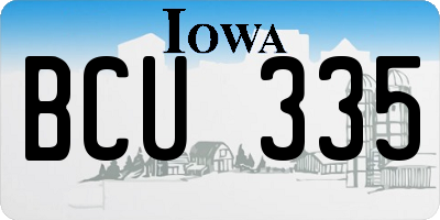 IA license plate BCU335