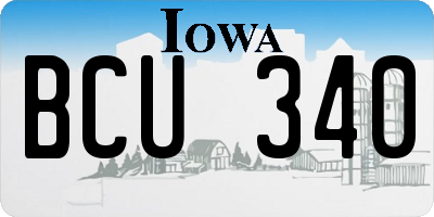 IA license plate BCU340
