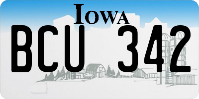 IA license plate BCU342