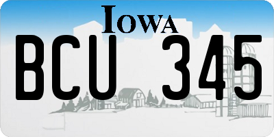 IA license plate BCU345