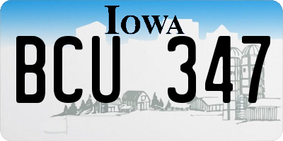 IA license plate BCU347