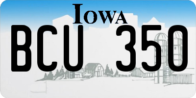 IA license plate BCU350