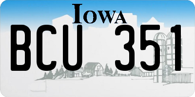 IA license plate BCU351