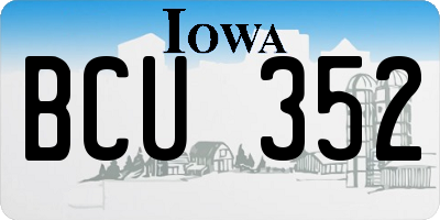 IA license plate BCU352