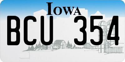 IA license plate BCU354