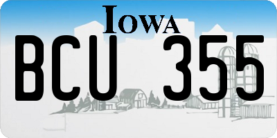 IA license plate BCU355