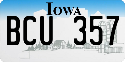 IA license plate BCU357