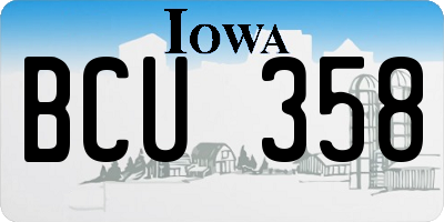 IA license plate BCU358