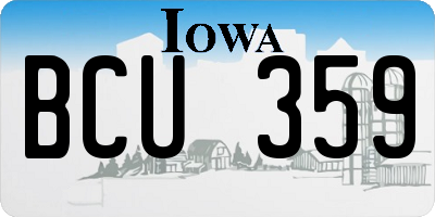 IA license plate BCU359