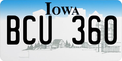 IA license plate BCU360