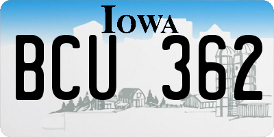 IA license plate BCU362