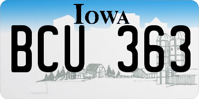IA license plate BCU363