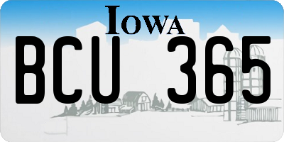 IA license plate BCU365