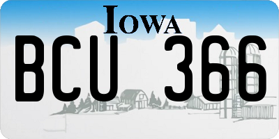 IA license plate BCU366