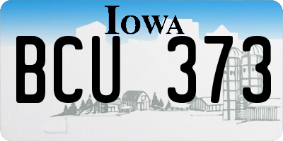 IA license plate BCU373