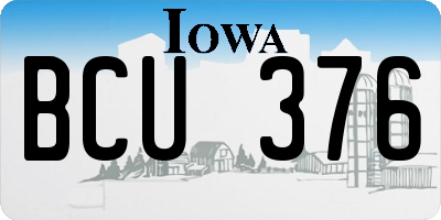 IA license plate BCU376