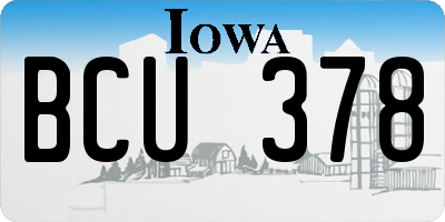 IA license plate BCU378