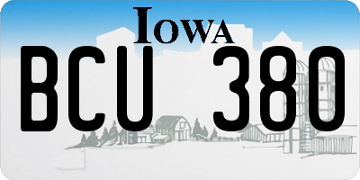 IA license plate BCU380