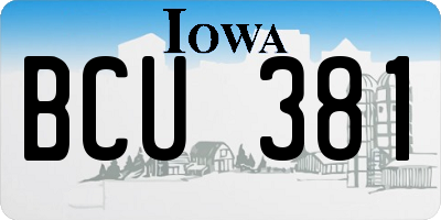 IA license plate BCU381